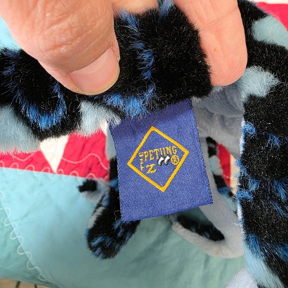 Vintage The Petting Zoo Octopus Plush Kids Small Black Blue Spotted Sea Toy 1994